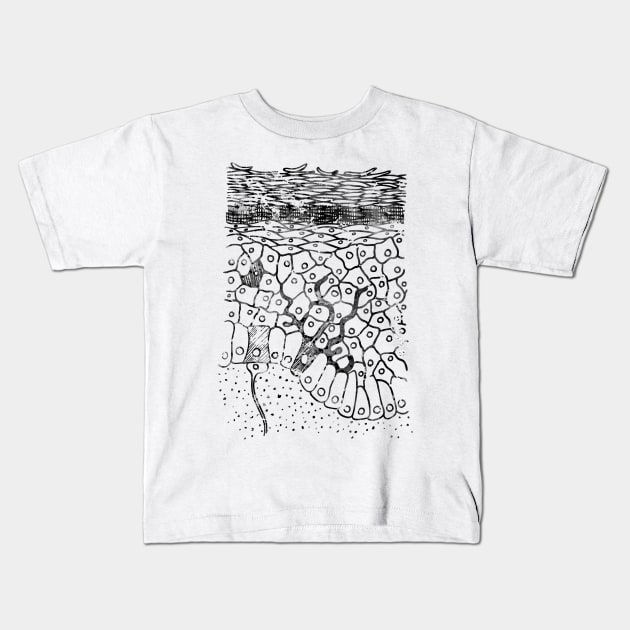 Anatomical skin layers Kids T-Shirt by erzebeth